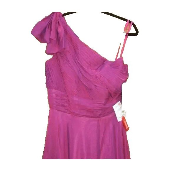 Mac Duggal High Neck Maxi Gown Dress Chiffon Raspberry Pink Sz 14 NWT - Picture 5 of 9